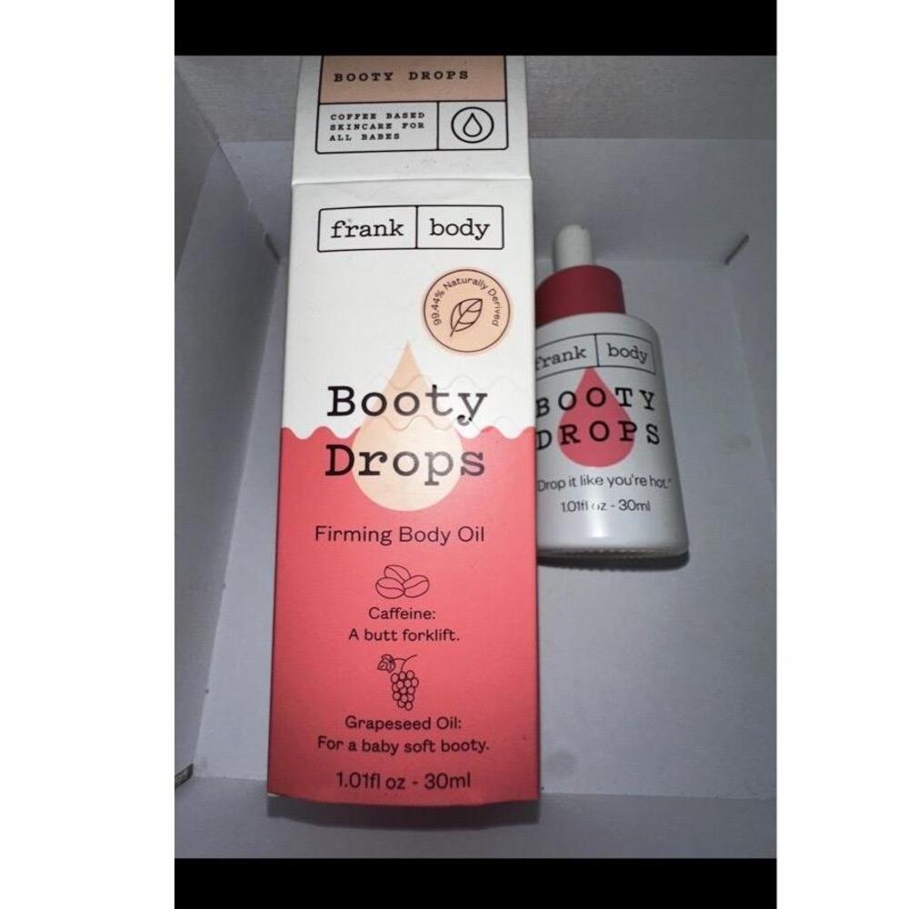 Frank Body Cosmetic Firming Body Oil Booty Drops Caffeine Hydrating Vegan Glow